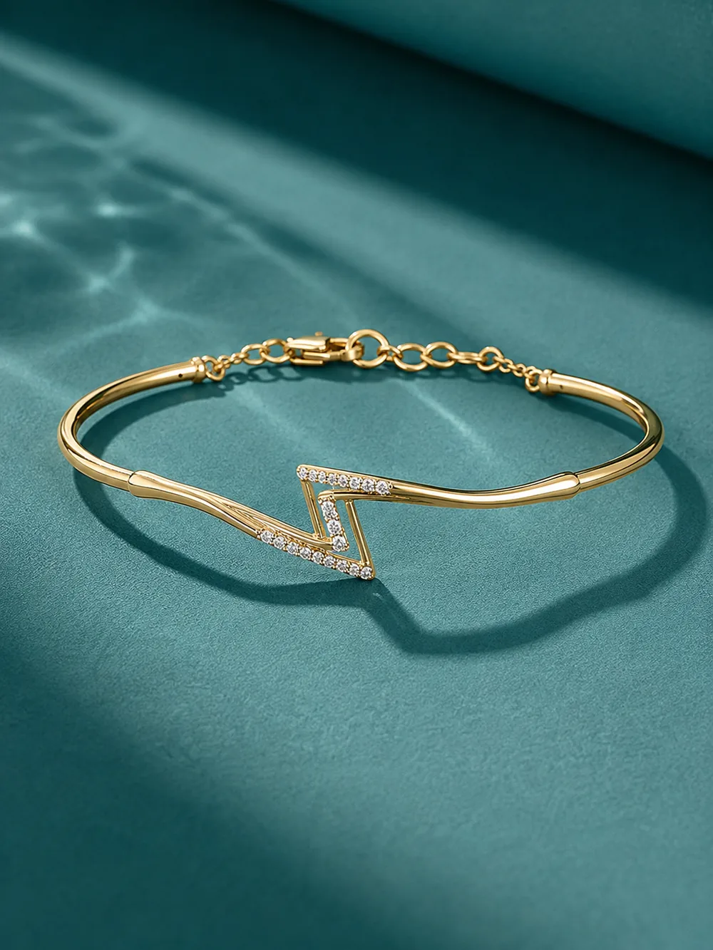 Gold chevron bangle